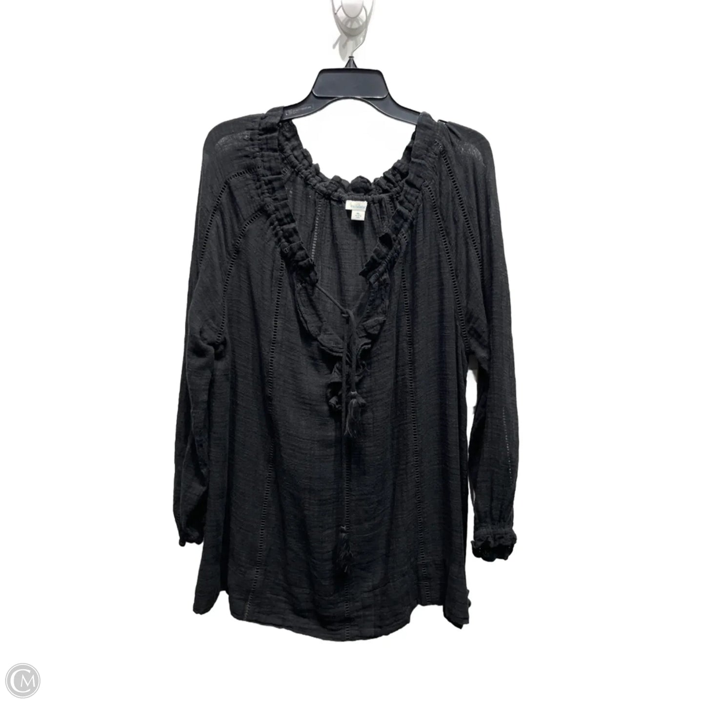 Top Long Sleeve By Sundance In Black, Size: Xl