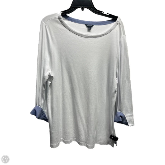 Top Long Sleeve By Nautica In White, Size: Xxl