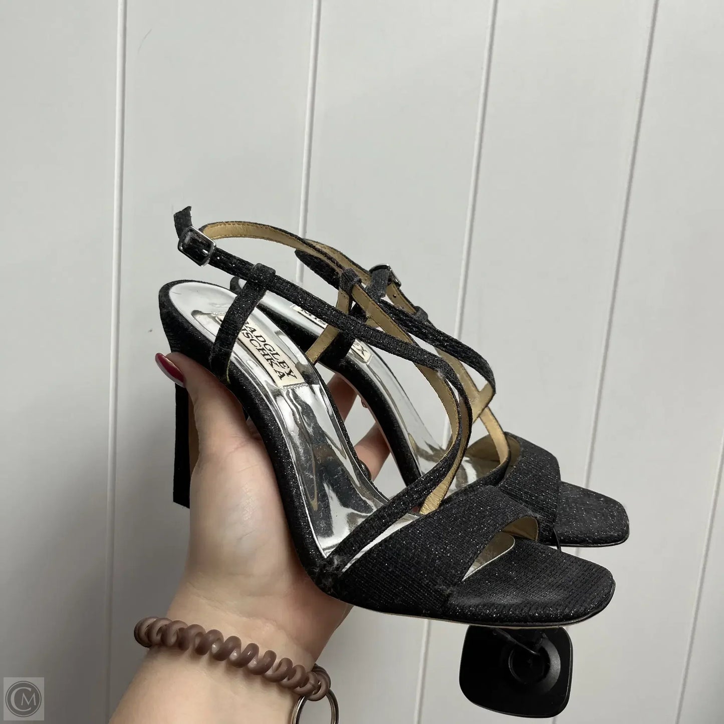 Sandals Heels Stiletto By Badgley Mischka In Black, Size: 6.5