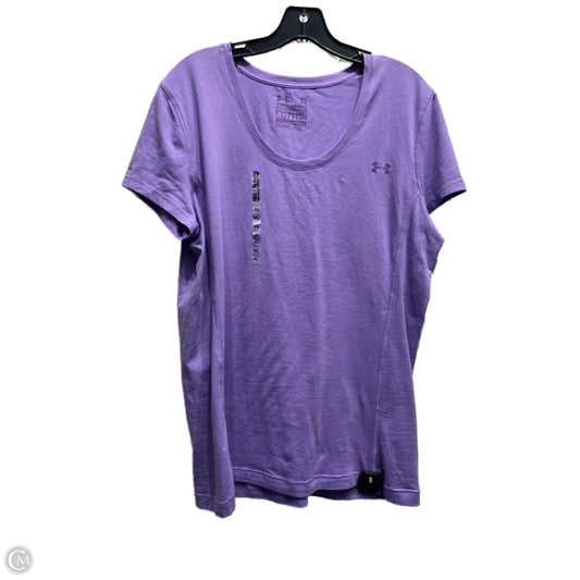 Athletic Top Short Sleeve By Under Armour In Purple, Size: Xl