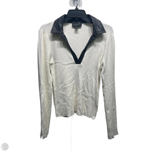 Top Long Sleeve By Laundry In Black & White, Size: L