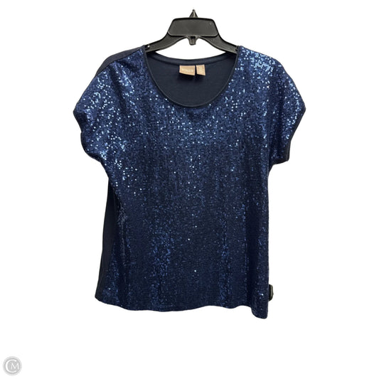 Top Short Sleeve By Chicos In Navy, Size: S