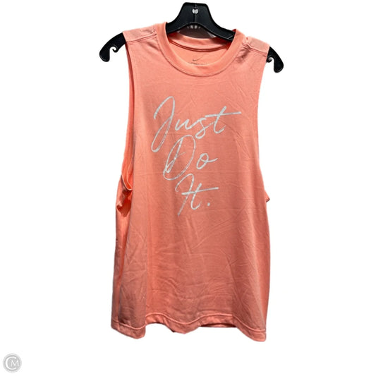 Athletic Tank Top By Nike Apparel In Orange, Size: M