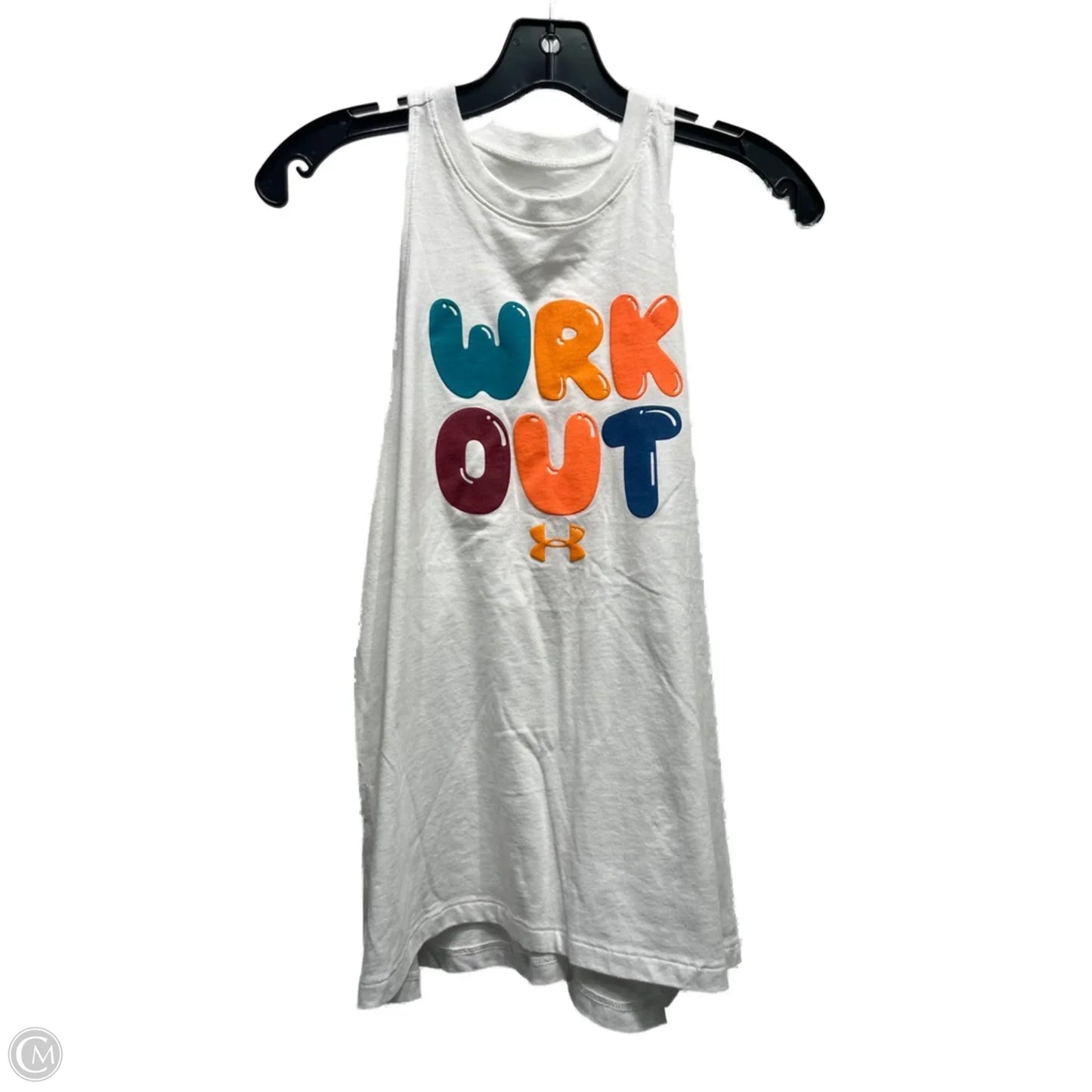 Athletic Tank Top By Under Armour In Orange & White, Size: S