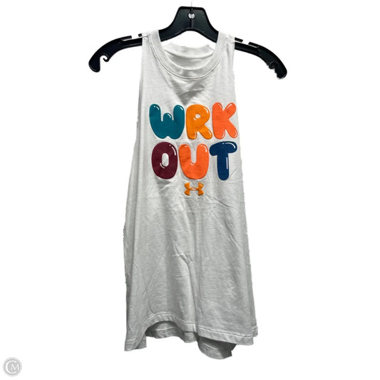Athletic Tank Top By Under Armour In Orange & White, Size: S