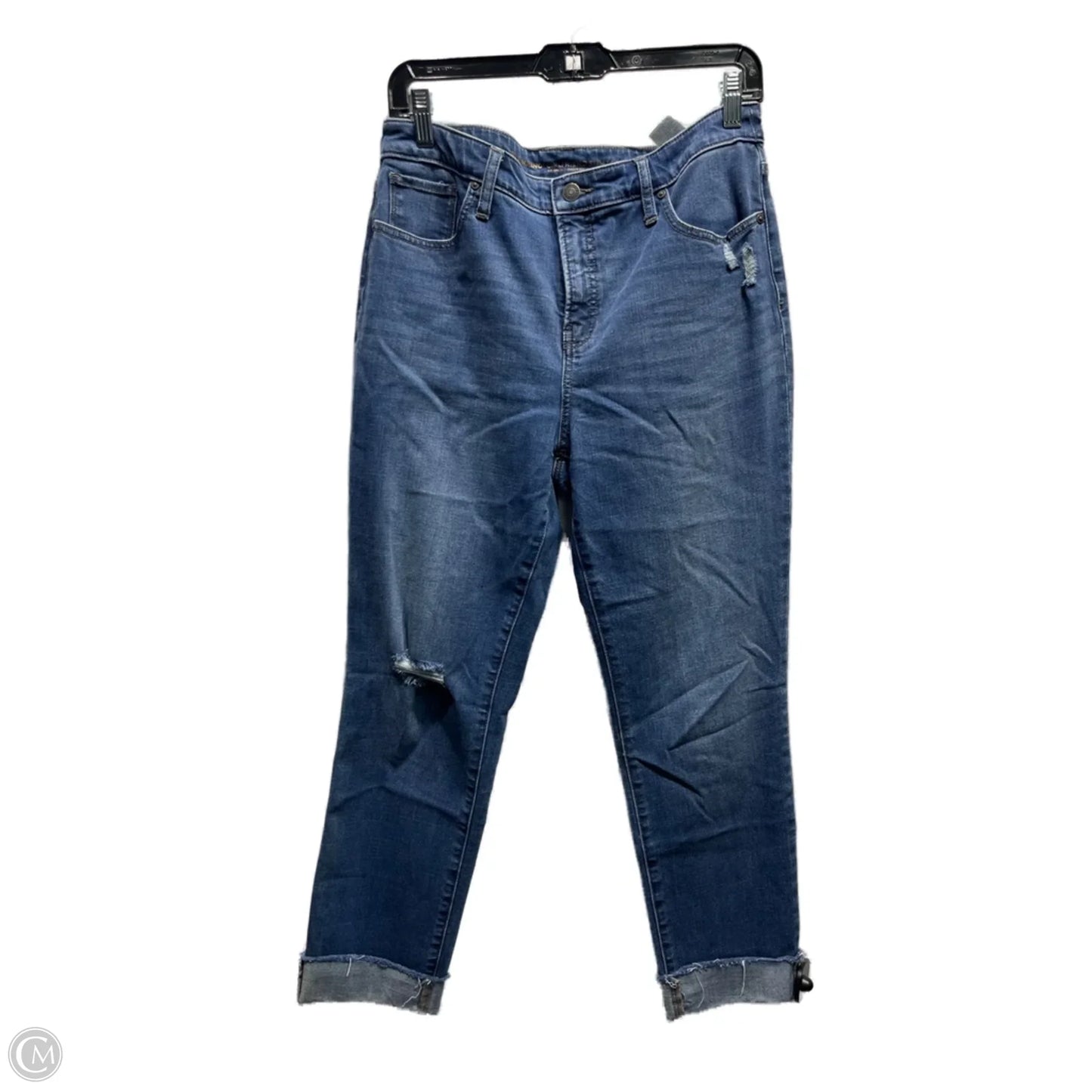 Jeans Cropped By Chicos In Blue Denim, Size: 8