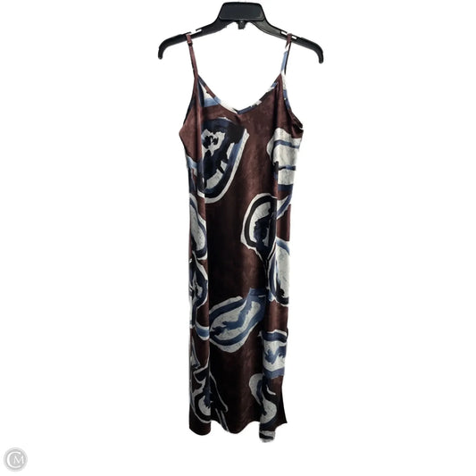 Dress Casual Midi By Nic + Zoe In Blue & Brown, Size: S