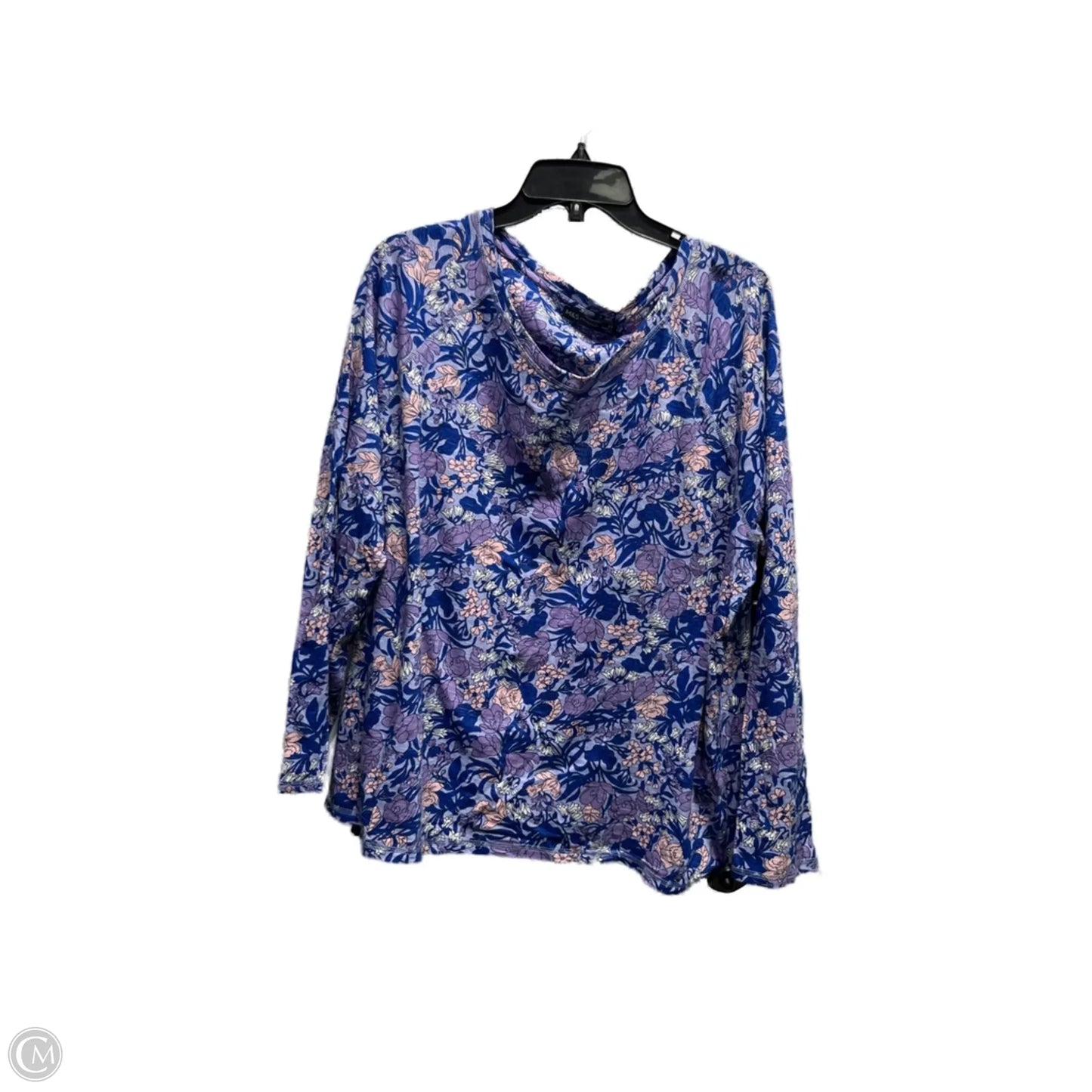 Top Long Sleeve By MS COLLECTION In Blue & Purple, Size: 2x