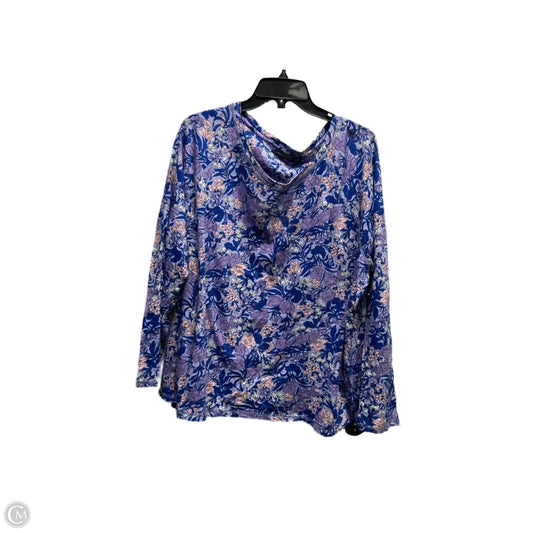 Top Long Sleeve By MS COLLECTION In Blue & Purple, Size: 2x