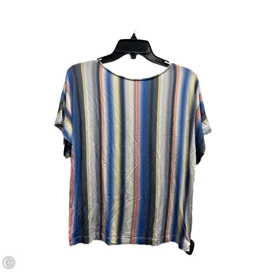 Top Short Sleeve Designer By St John Collection In Blue & Yellow, Size: S