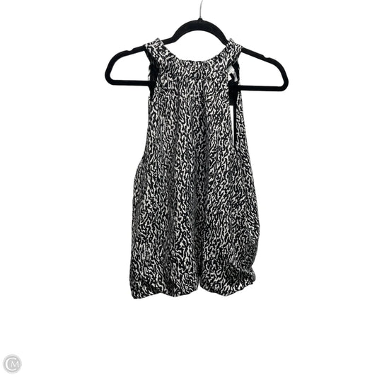 Top Sleeveless By Dkny In Black & White, Size: M
