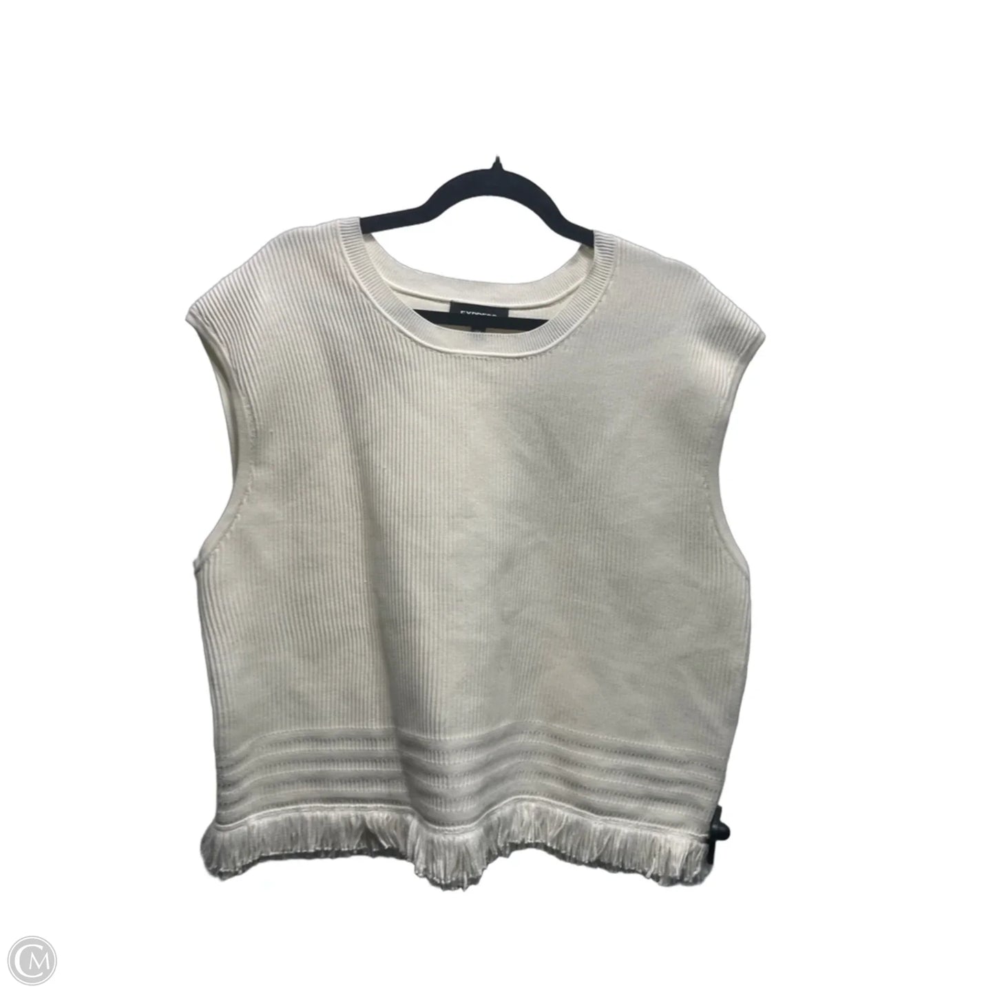 Top Short Sleeve By Express In Cream, Size: Xl