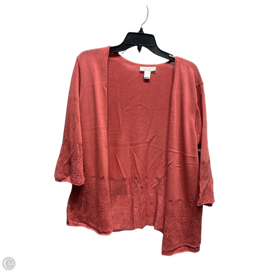 Sweater Cardigan By Christopher And Banks In Coral, Size: Lp