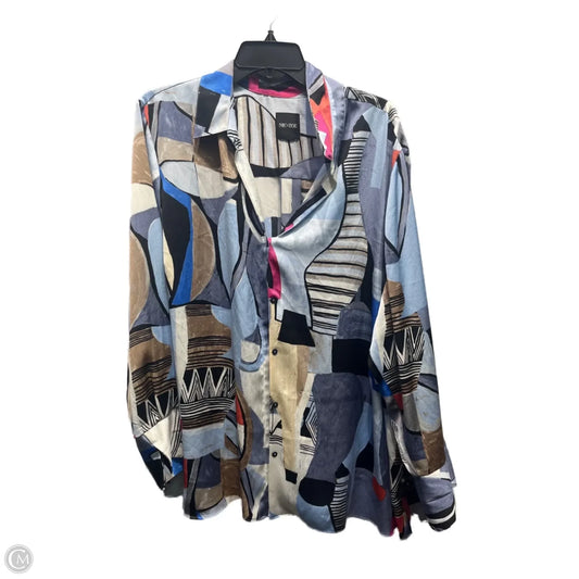 Top Long Sleeve By Nic + Zoe In Black & Blue, Size: 1x
