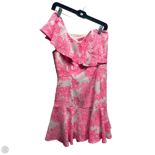 Romper Designer By Lilly Pulitzer In Pink & White, Size: 4