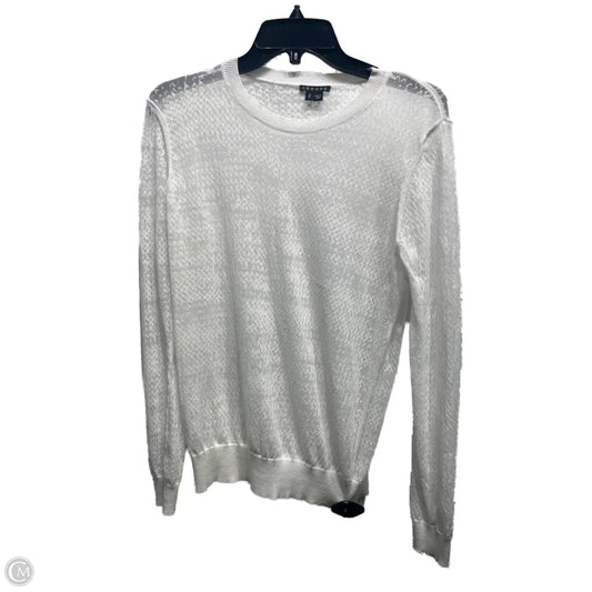 Top Long Sleeve By Theory In White, Size: S