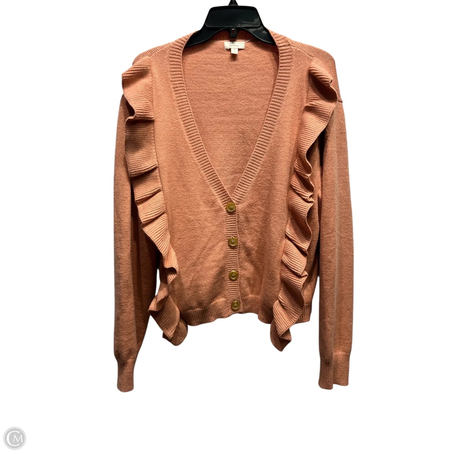 Sweater Cardigan By Debut In Orange, Size: 3x