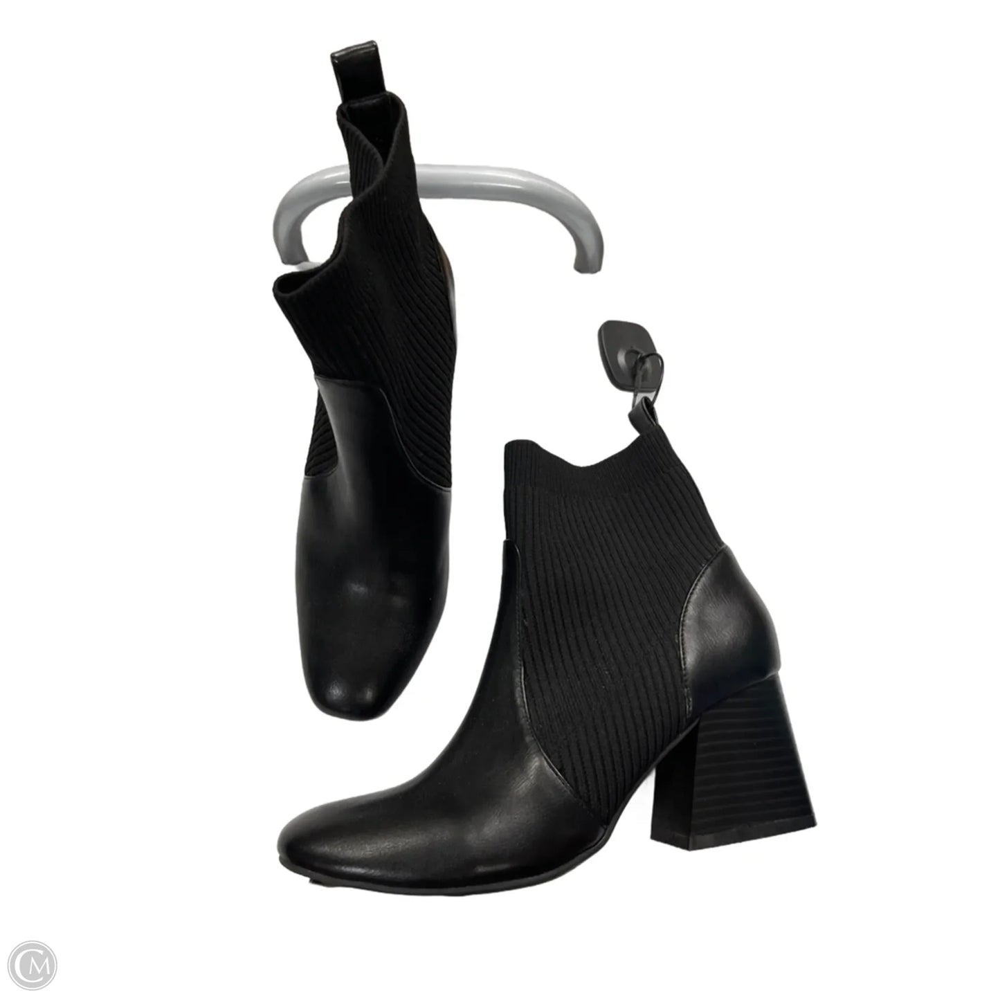 Boots Ankle Heels By Clothes Mentor In Black, Size: 8