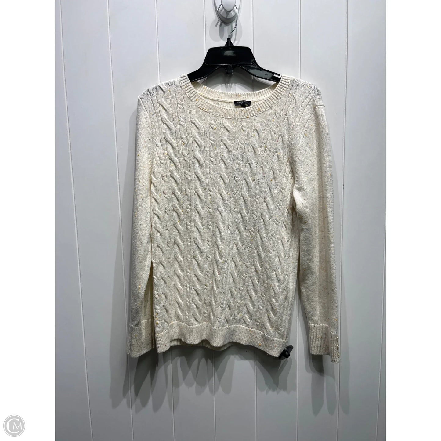 Sweater By Talbots In Blue & Cream, Size: Lp