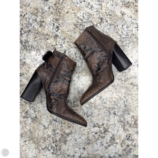 Boots Ankle Heels By Via Spiga In Snakeskin Print, Size: 7