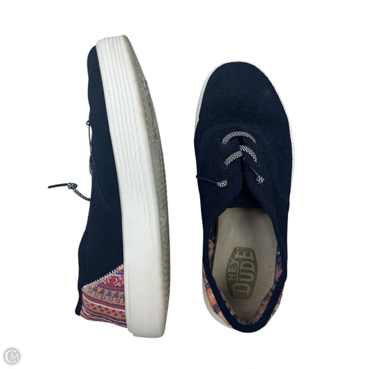 Shoes Sneakers By Hey Dude In Navy, Size: 8