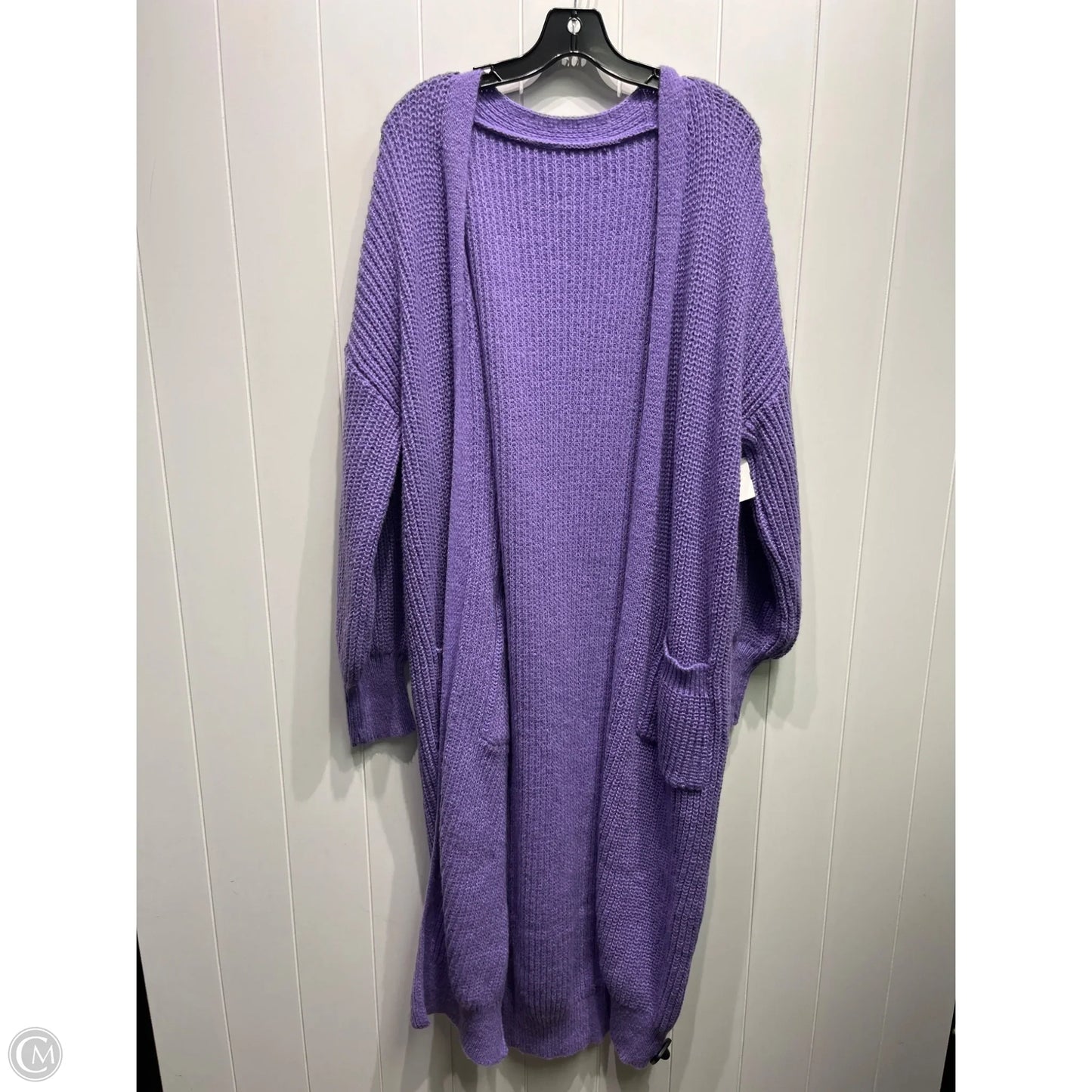 Sweater Cardigan By Clothes Mentor In Purple, Size: Xxl