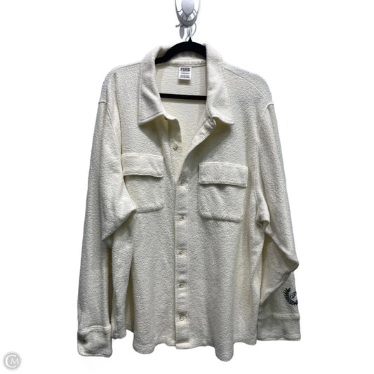 Jacket Fleece By Pink In Cream, Size: Xl
