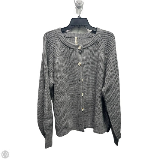 Sweater Cardigan By GRECERELLE In Grey, Size: 2x