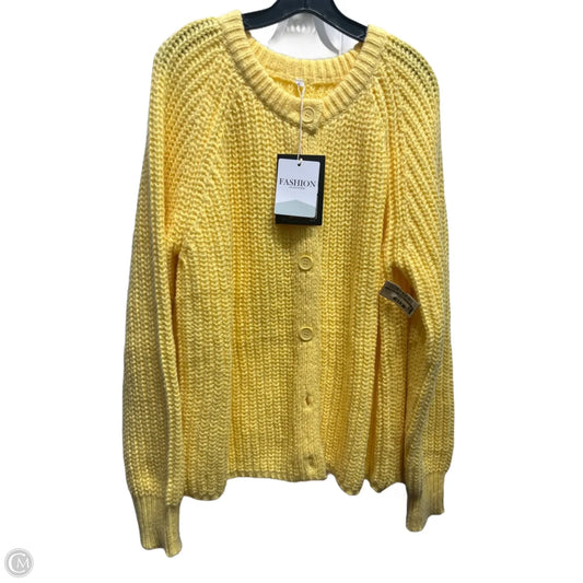 Sweater Cardigan By FASHION In Yellow, Size: Xl