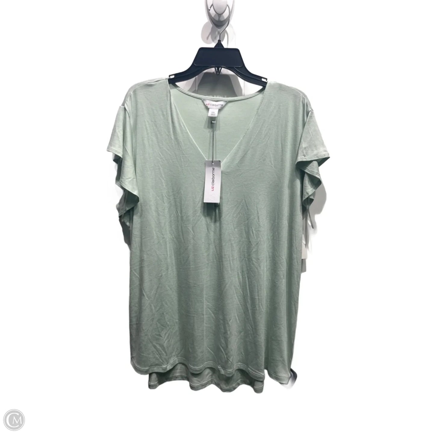 Top Short Sleeve By Liz Claiborne In Green, Size: Xxl