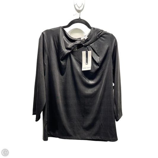 Top Long Sleeve By Nine West In Black, Size: L