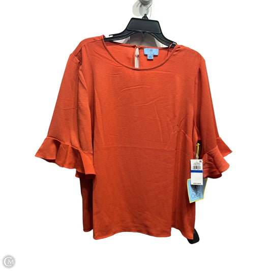 Top Short Sleeve By Cece In Orange, Size: Xl