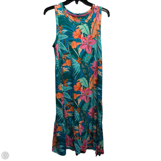 Dress Casual Short By Cuddl Duds In Green & Pink, Size: S