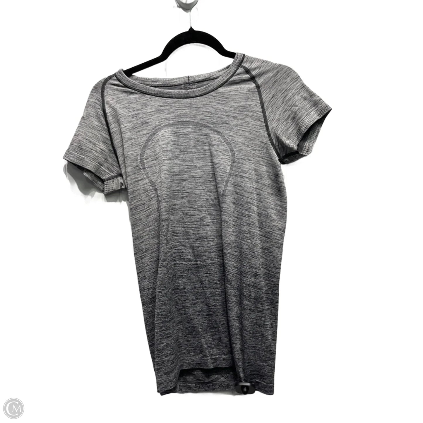 Athletic Top Short Sleeve By Lululemon In Grey, Size: M