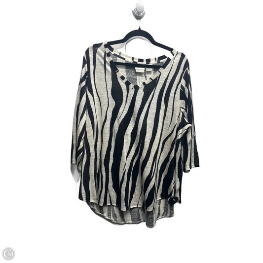 Top 3/4 Sleeve By Rachel Zoe In Black & White, Size: 1x