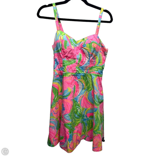Dress Designer By Lilly Pulitzer In Green & Pink, Size: 4