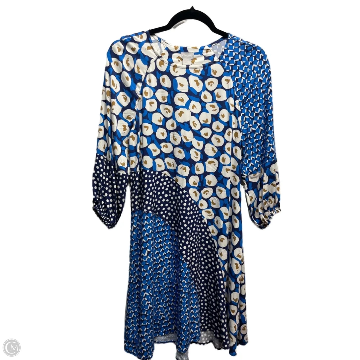 Dress Casual Short By Chicos In Blue & White, Size: 2