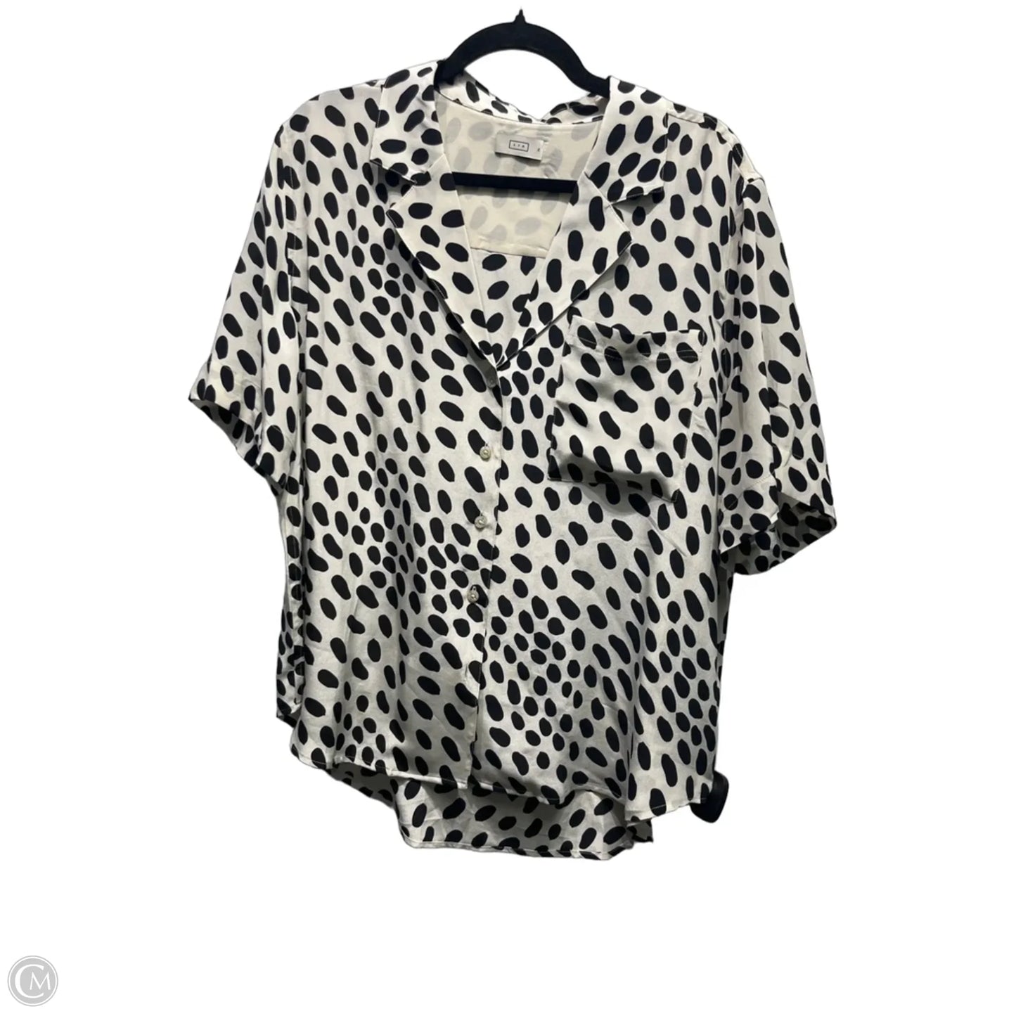 Top Short Sleeve By Cmc In Black & Cream, Size: Xl