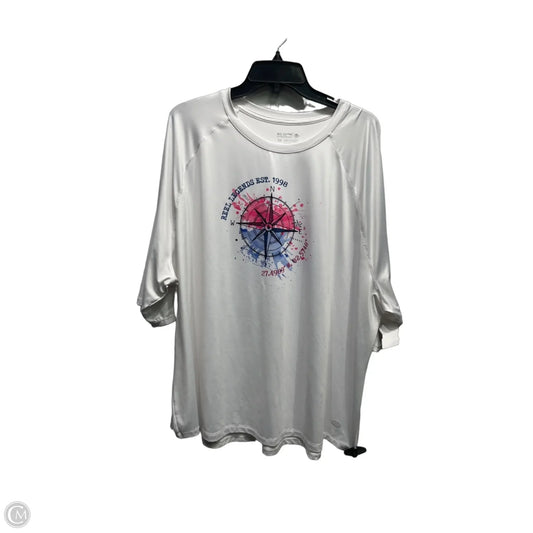 Top Short Sleeve By Reel Legends In White, Size: 3x