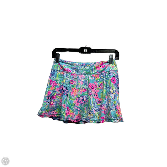 Skort Designer By Lilly Pulitzer In Green & Pink, Size: Xs