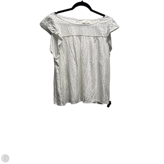 Top Short Sleeve By Loft In Green & White, Size: Xl