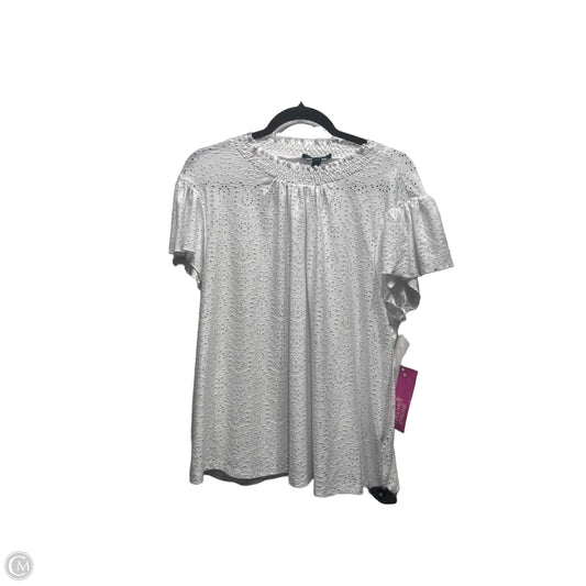 Top Short Sleeve By FAITH + ZOE In White, Size: 2x