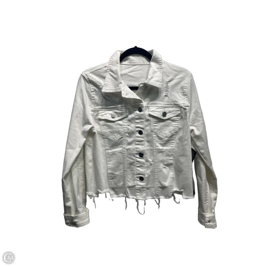 Jacket Denim By Risen In White Denim, Size: M