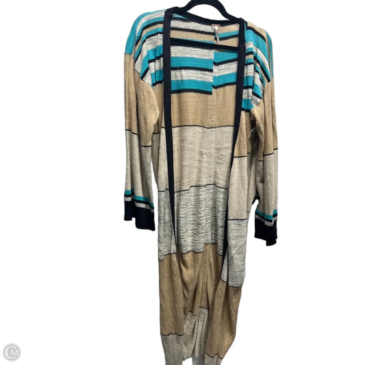 Sweater Cardigan By Free People In Blue & Cream, Size: M