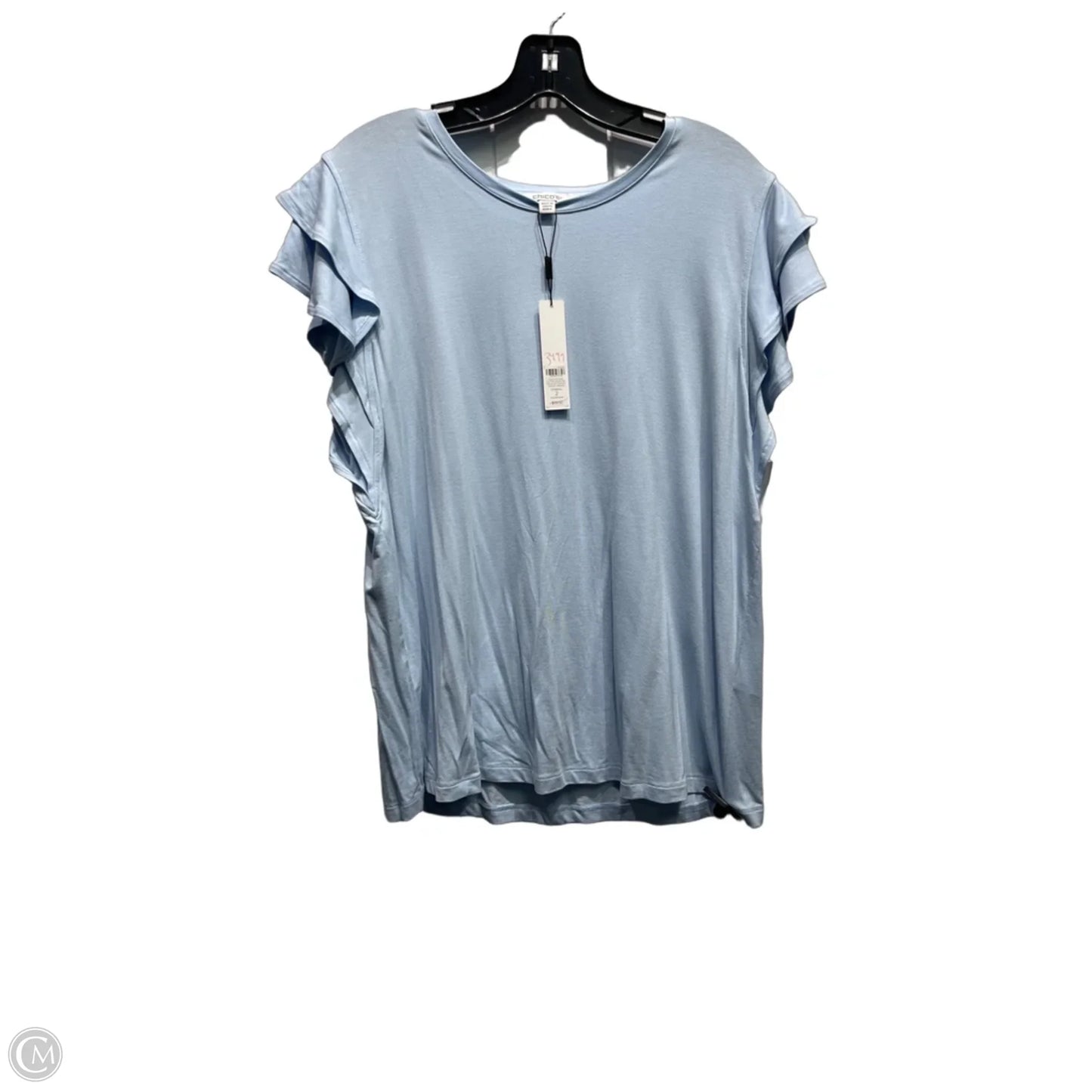 Top Short Sleeve By Chicos In Blue, Size: Large