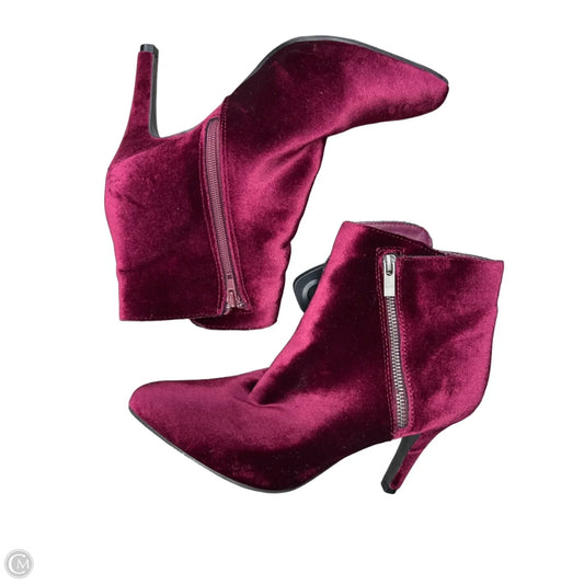 Boots Ankle Heels By Rouge In Maroon, Size: 10