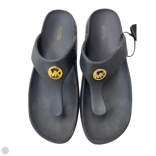 Sandals Flats By Michael By Michael Kors In Black, Size: 10