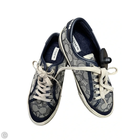 Shoes Designer By Coach In Blue & Cream, Size: 6.5