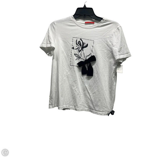 Top Short Sleeve Designer By Carolina Herrera In Black & White, Size: S