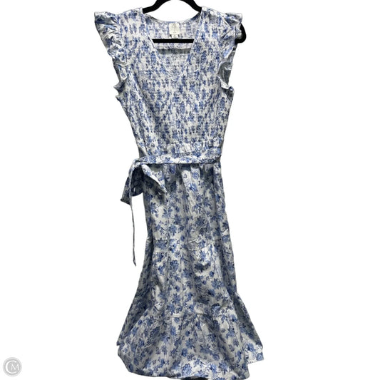 Dress Casual Maxi By Joie In Blue & White, Size: M